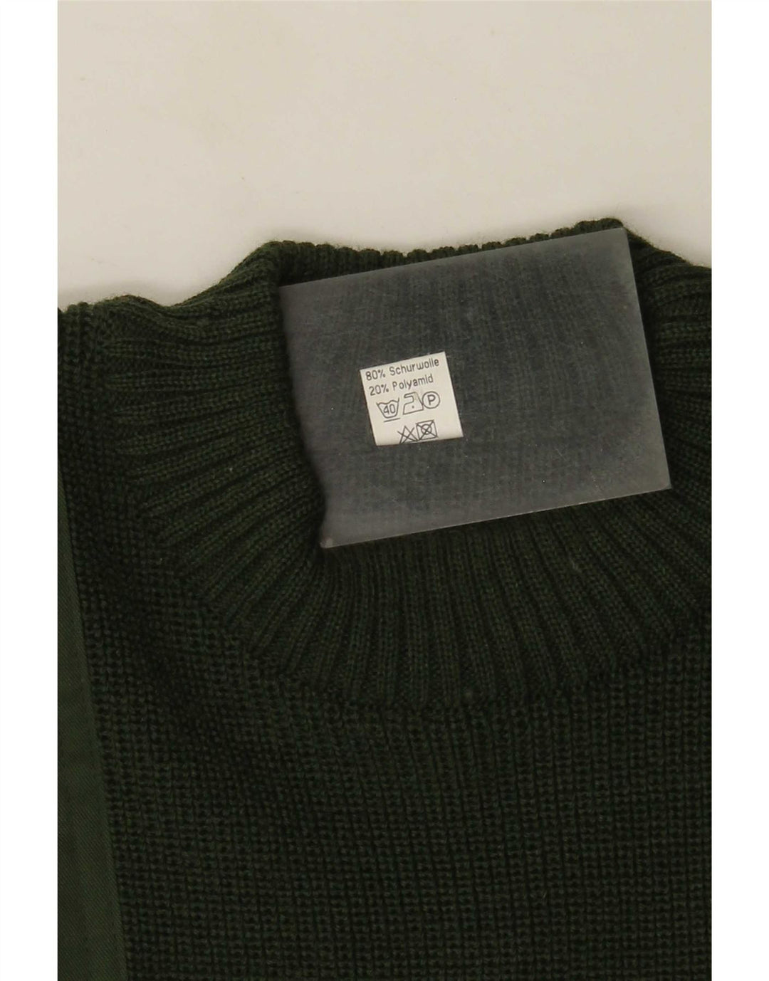 Halfen Herre Crew Neck Jumper Sweater IT 48 Medium Green Colourblock Uld