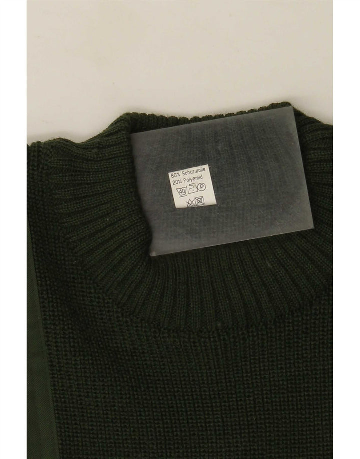 Halfen Herre Crew Neck Jumper Sweater IT 48 Medium Green Colourblock Uld