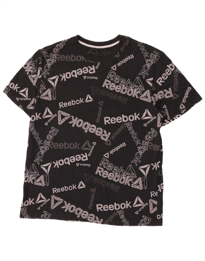 Reebok Herre grafisk T-shirt Top Stor sort bomuld