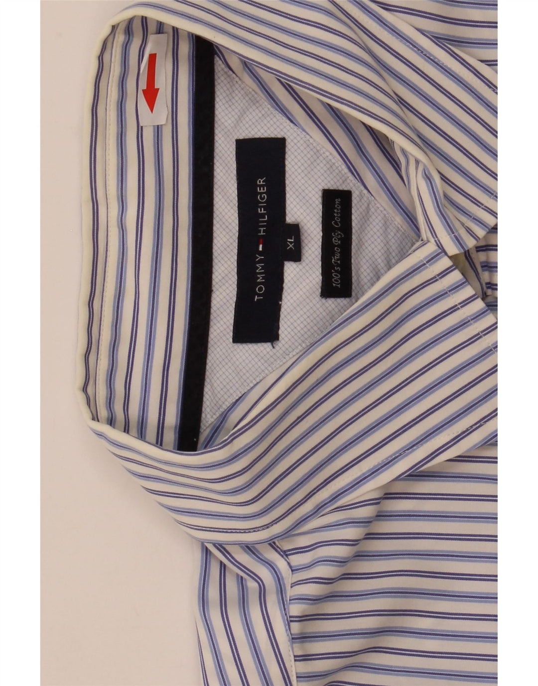 Tommy Hilfiger herreskjorte XL blå stribet bomuld