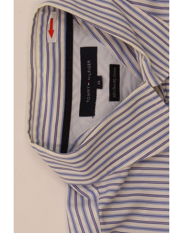 Tommy Hilfiger herreskjorte XL blå stribet bomuld