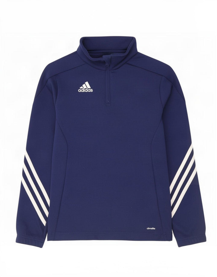 Adidas Boys Climalite Pullover Tracksuit Top 9-10 Years Medium Navy Blue
