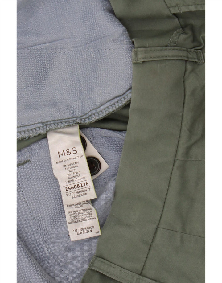 Marks & Spencer Chino Shorts til mænd W34 Stor grøn bomuld