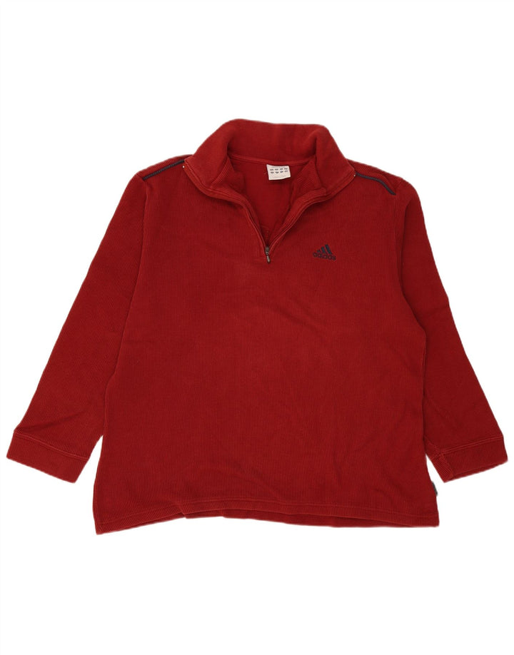Adidas Sweatshirt med lynlås til mænd, medium rød