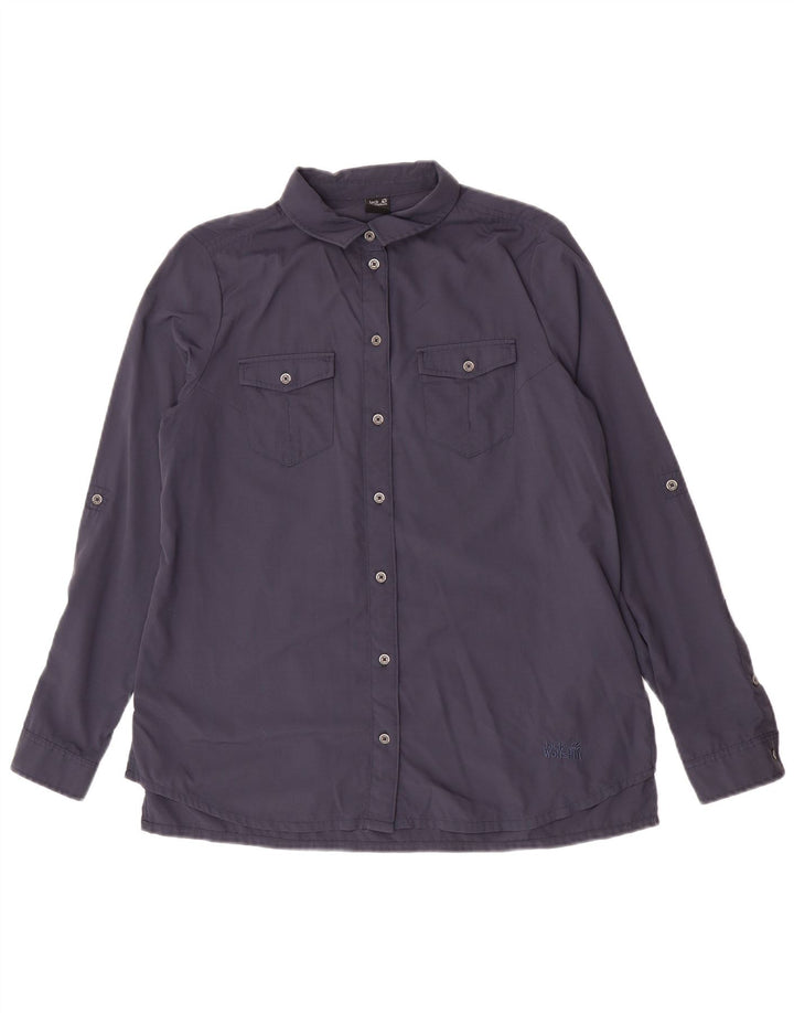 Jack Wolfskin Dameskjorte UK 12 Medium Navyblå Polyamid