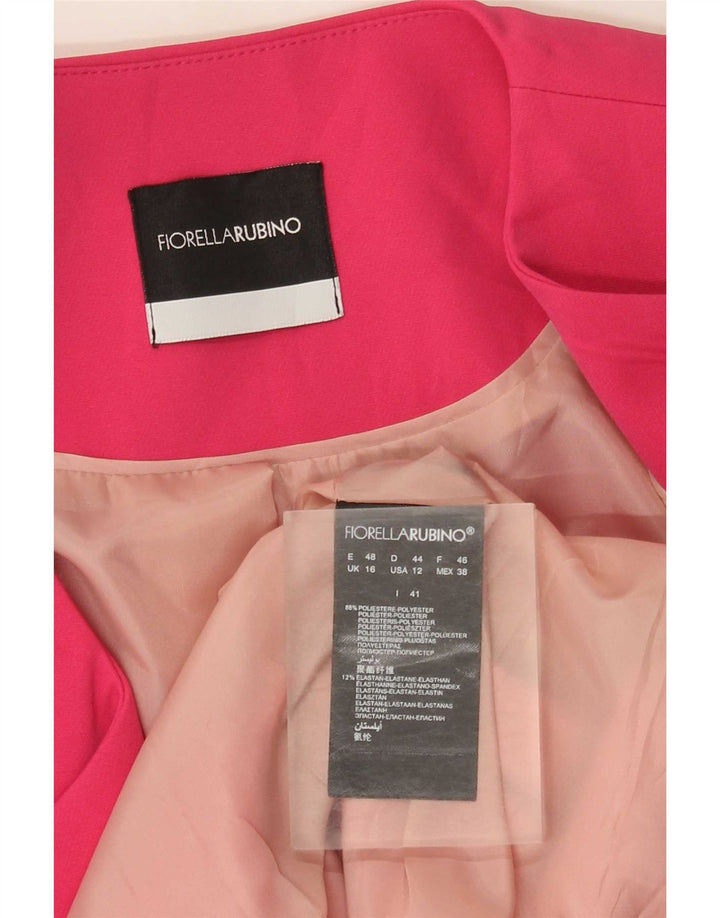 Fiorella Rubino Dame Bolero Jacket UK 16 Large Pink Polyester Modern
