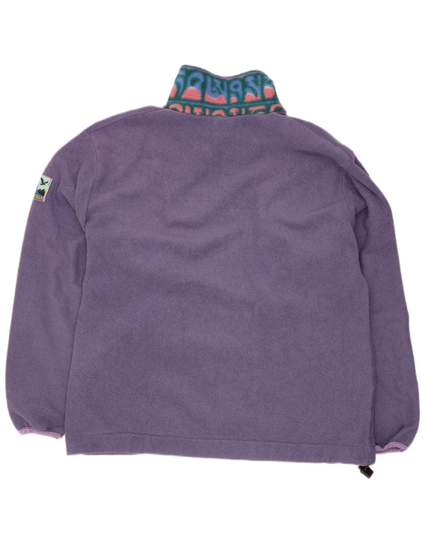 SALEWA Womens Loose Fit Fleece Jacket UK 14 Medium Purple Geometric Sports