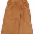 Vintage kvinders ruskind slå om nederdel IT 42 Medium W27 beige læder