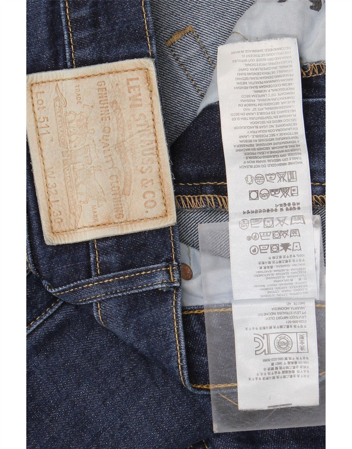Levi's Herre 511 Slim Jeans W32 L30 Marineblå Bomuld