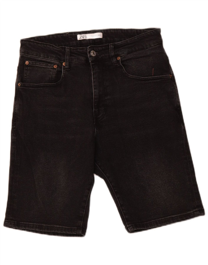 ZARA Denimshorts til mænd EU 40 Medium W31 Sort Bomuld