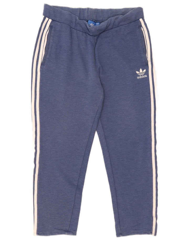 Adidas Dame Capri Træningsdragt Bukser UK 16 Large Blue Polyester