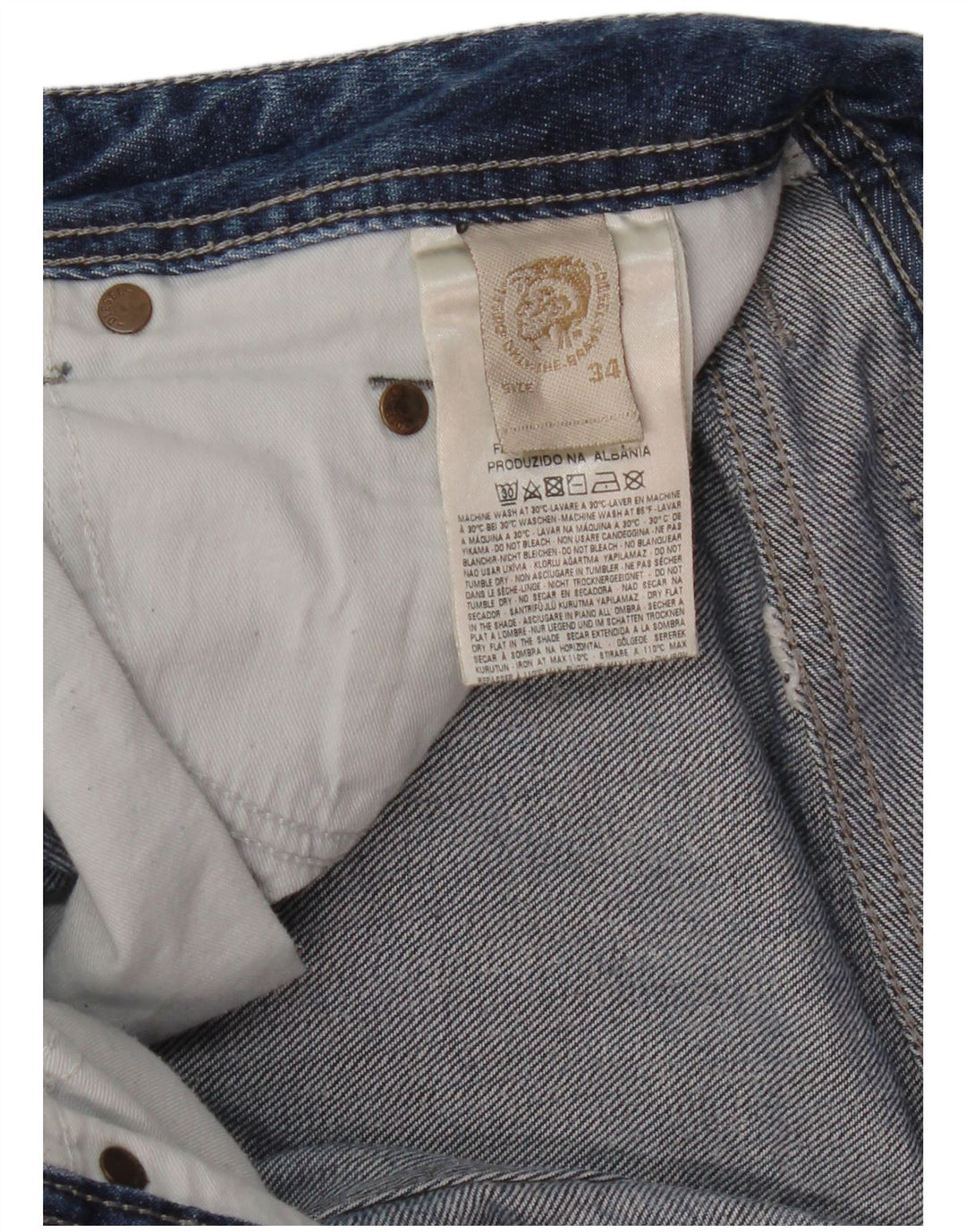 Diesel Straight Jeans til mænd W34 L32 Blå Bomuld