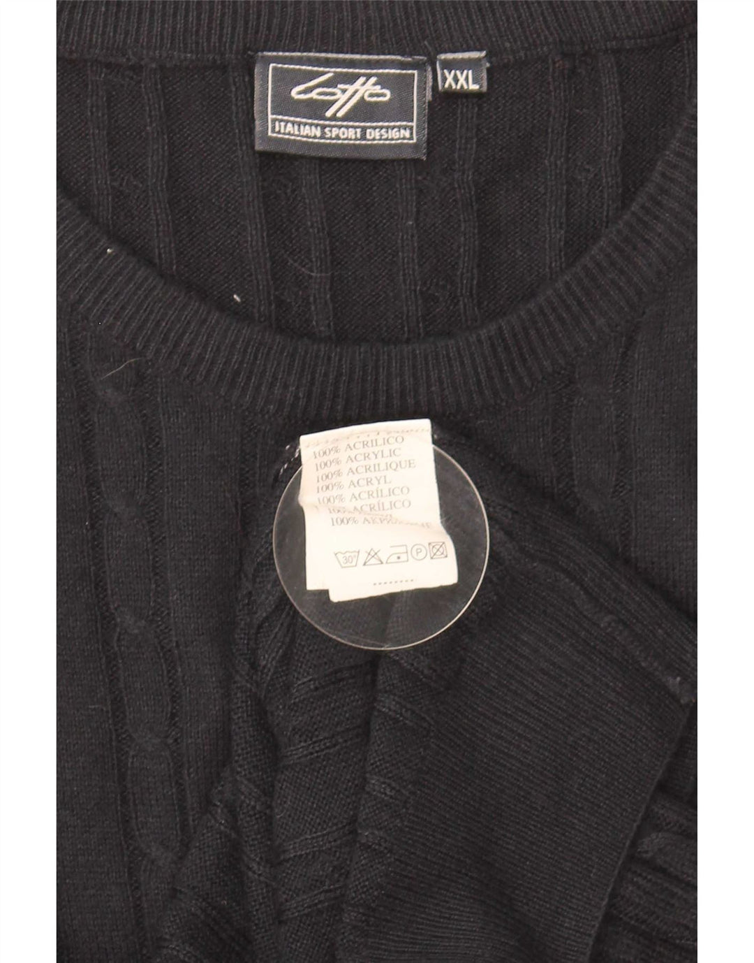 Lotto Herre Crew Neck Jumper Sweater 2XL Sort Akryl