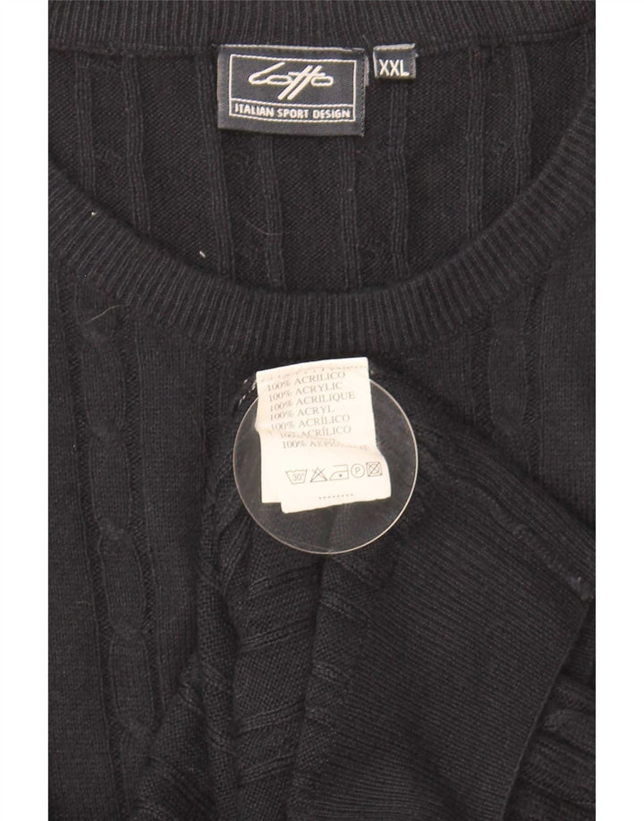 Lotto Herre Crew Neck Jumper Sweater 2XL Sort Akryl