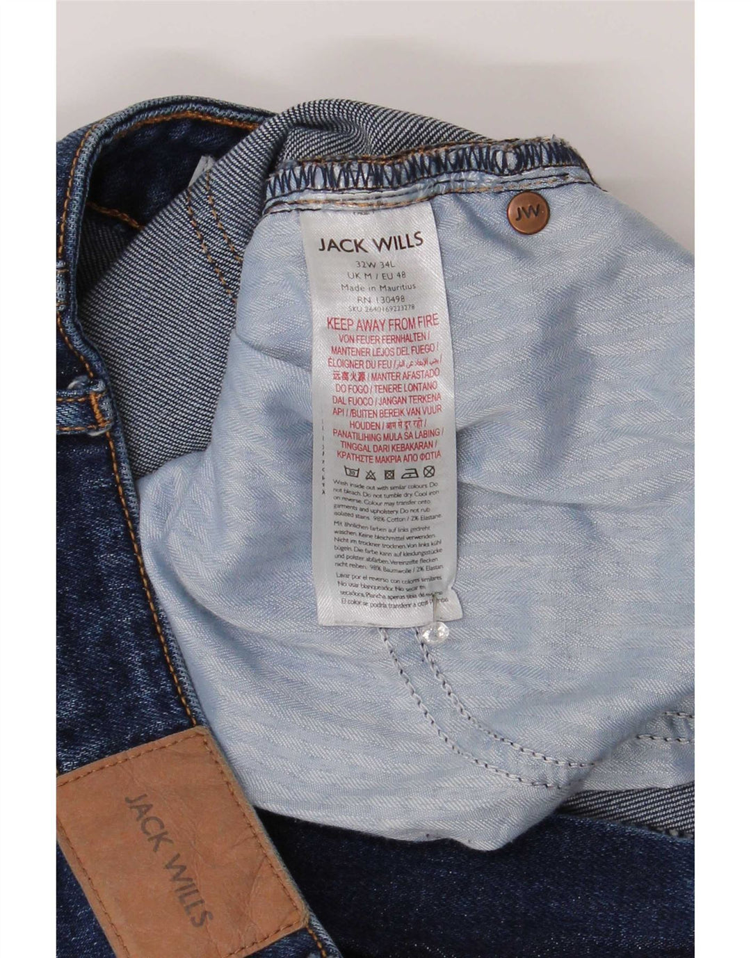 Jack Wills Herre Slim Jeans W32 L30 Blå Bomuld
