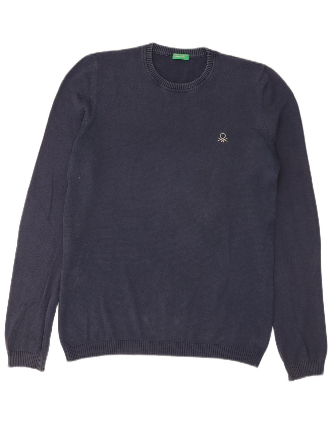 Benetton Herre trøje med rund hals, lille marineblå