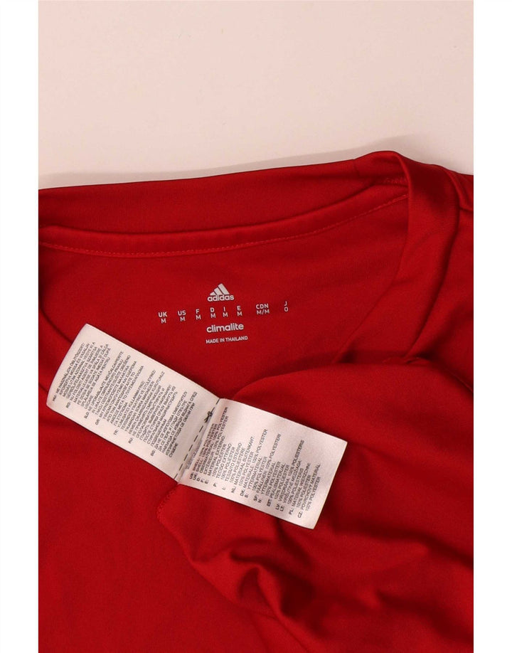 Adidas Herre Climalite T-Shirt Top Medium Rød Polyester