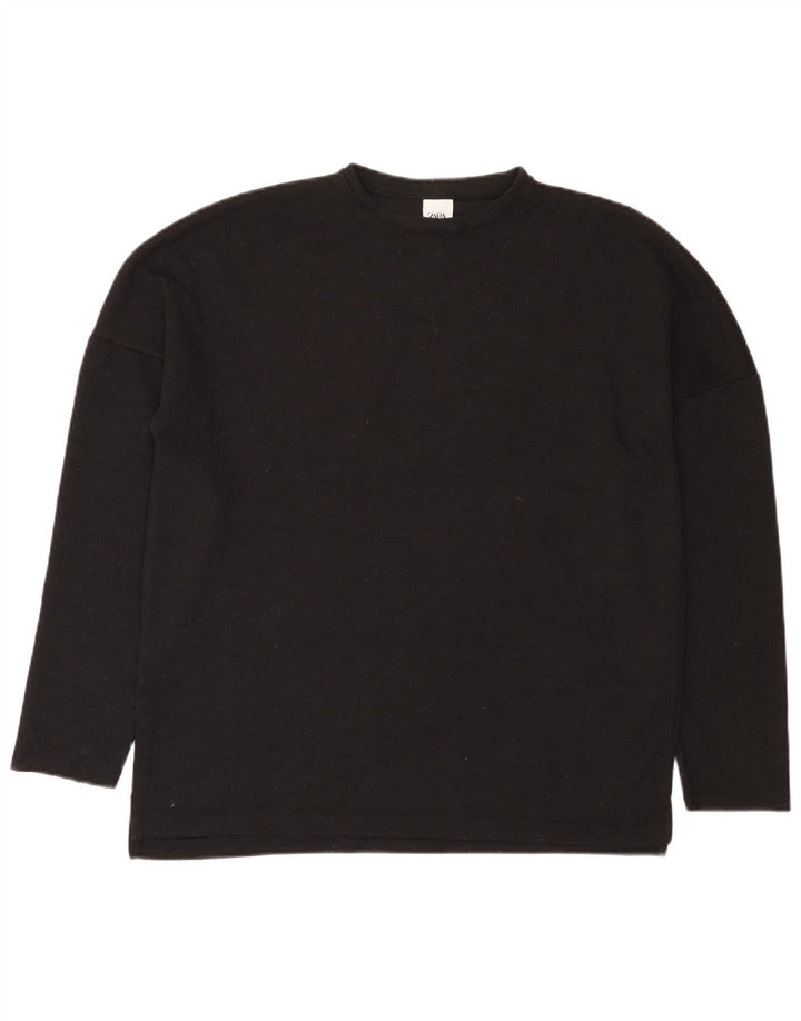 Zara Herre sweater med rund hals, lille sort