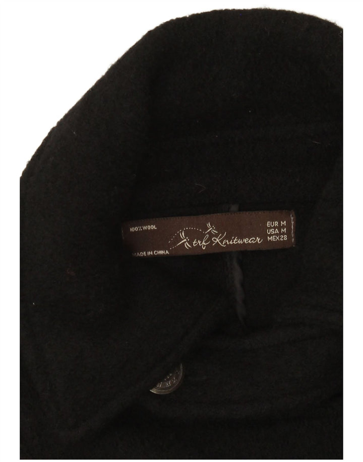 Zara Dame Trafaluc Pea Coat UK 12 Medium Sort Uld