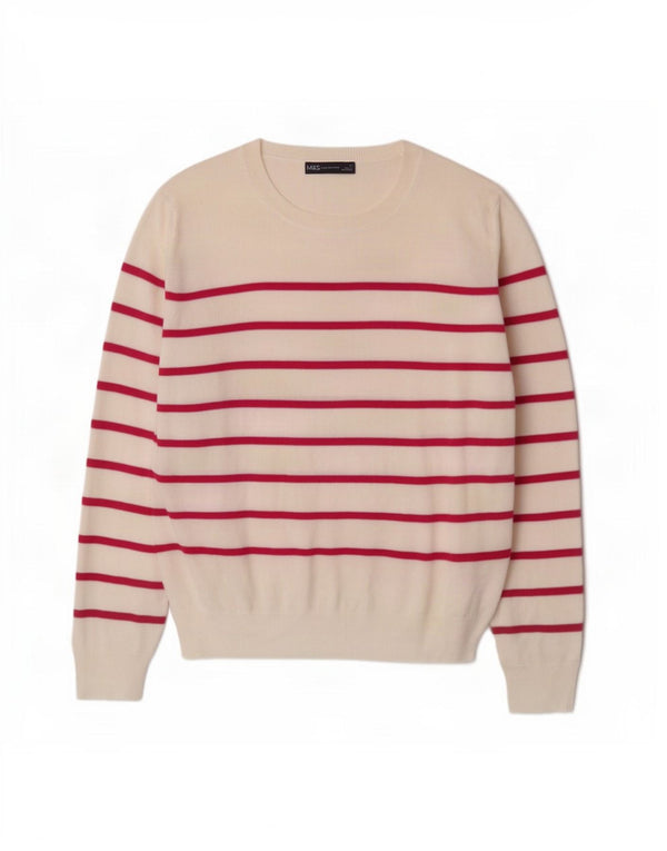 Marks & Spencer Dame sweater med rund hals DK 16 Stor Off White