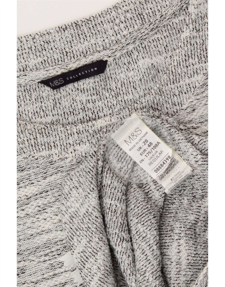 Marks & Spencer Dame 3/4 ærmet Shift Dress UK 20 2XL Grå Flecked