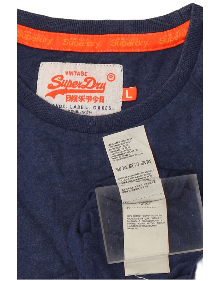 Superdry T-shirt top til mænd Stor marineblå bomuld