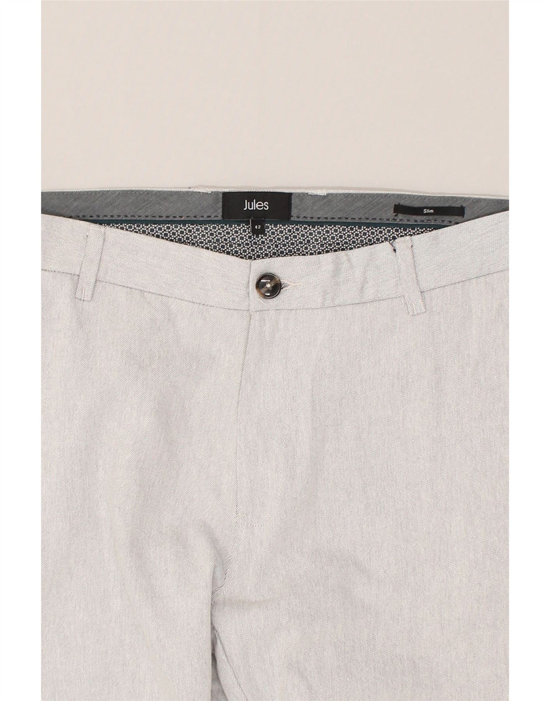 JULES Womens Slim Suit Trousers IT 42 Medium W34 L32  Grey Cotton | Vintage Jules | Thrift | Second-Hand Jules | Used Clothing | Messina Hembry 