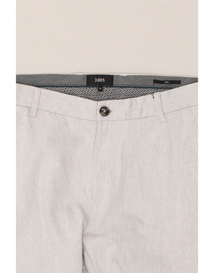 JULES Womens Slim Suit Trousers IT 42 Medium W34 L32  Grey Cotton | Vintage Jules | Thrift | Second-Hand Jules | Used Clothing | Messina Hembry 