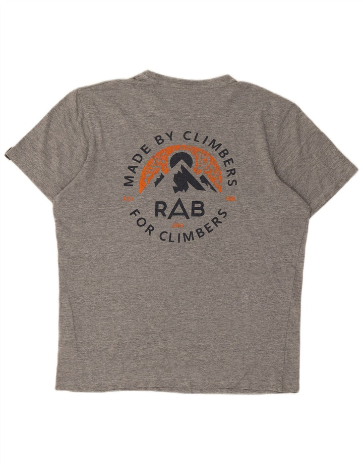 Rab Herre grafisk T-shirt Top Medium Grey Flecked Bomuld