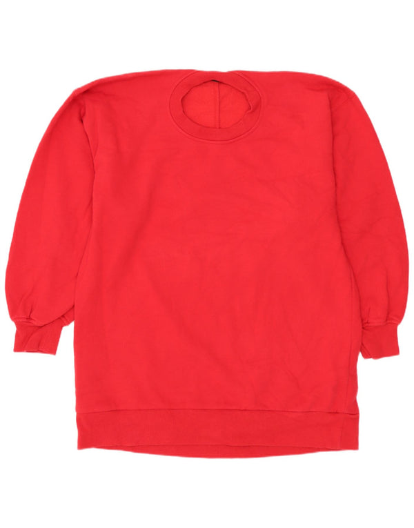 Zara Dame Oversized Sweatshirt Jumper UK 10 Lille Rød Bomuld