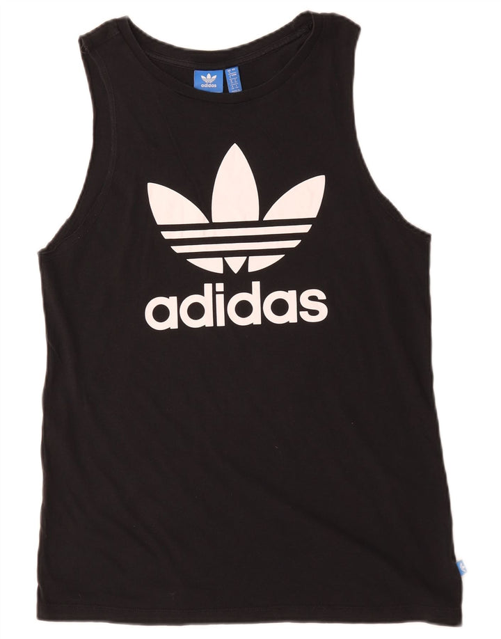 Adidas Dame Grafisk Vest Top UK 8 Lille Sort