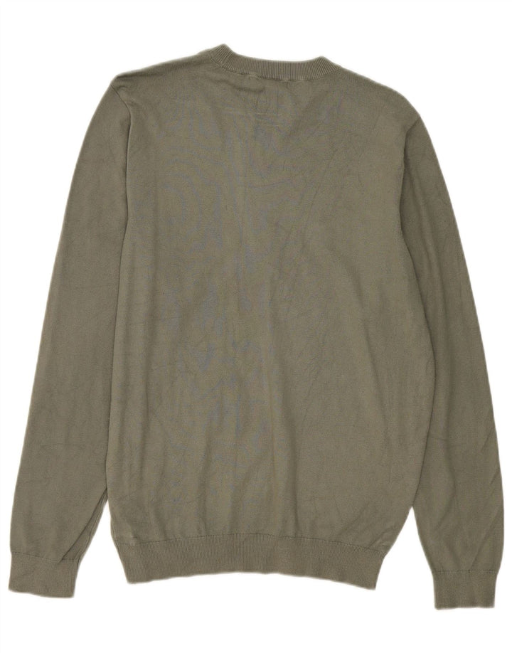 Zara Herre Crew Neck Jumper Sweater Small Khaki