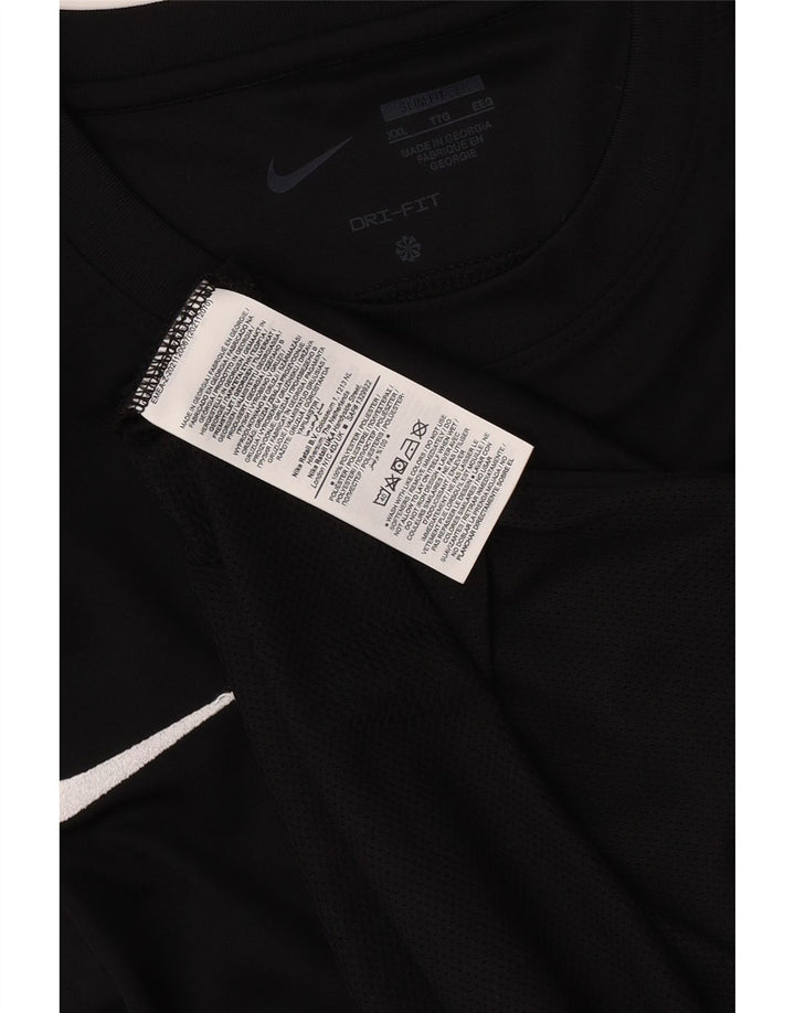 Nike Herre Dri Fit Slim Fit T-Shirt Top 2XL Sort Polyester