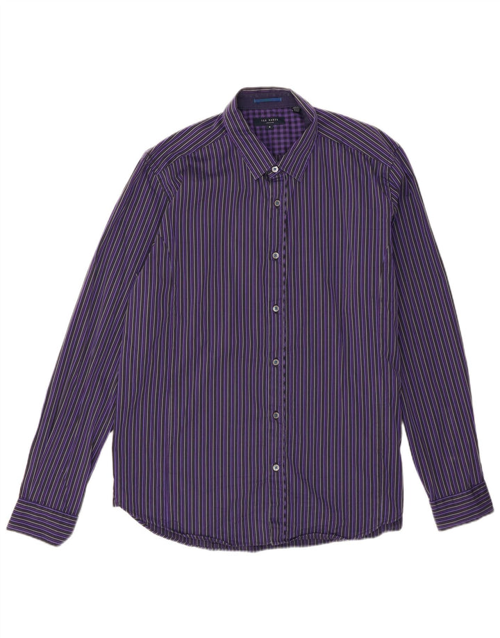 Ted Baker Herreskjorte str. 6 2XL Lilla stribet bomuld