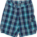 J. CREW Mens Swimming Shorts W30 Medium Navy Blue Check Vintage J. Crew and Second-Hand J. Crew from Messina Hembry 