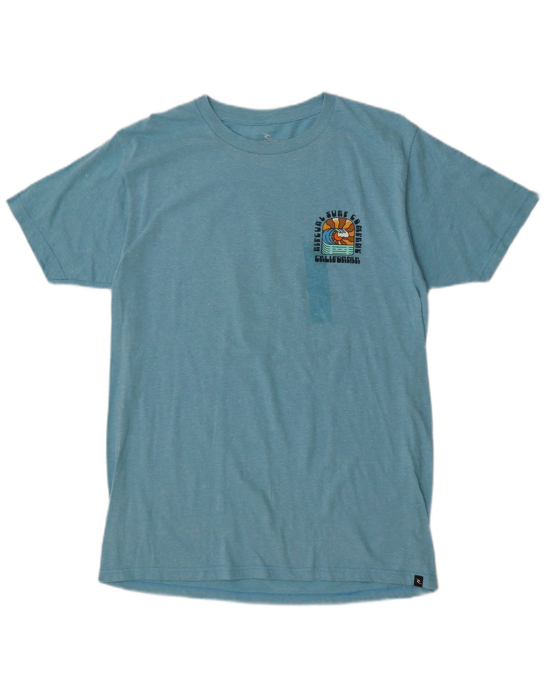Rip Curl Herre Standard Fit Grafisk T-shirt Top Medium Blue Flecked Bomuld