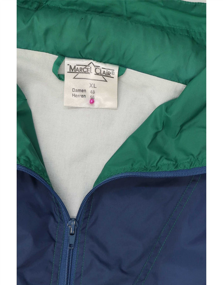 Marcel Clair Herre Loose Fit regnjakke UK 42 XL Navy Blue Colourblock