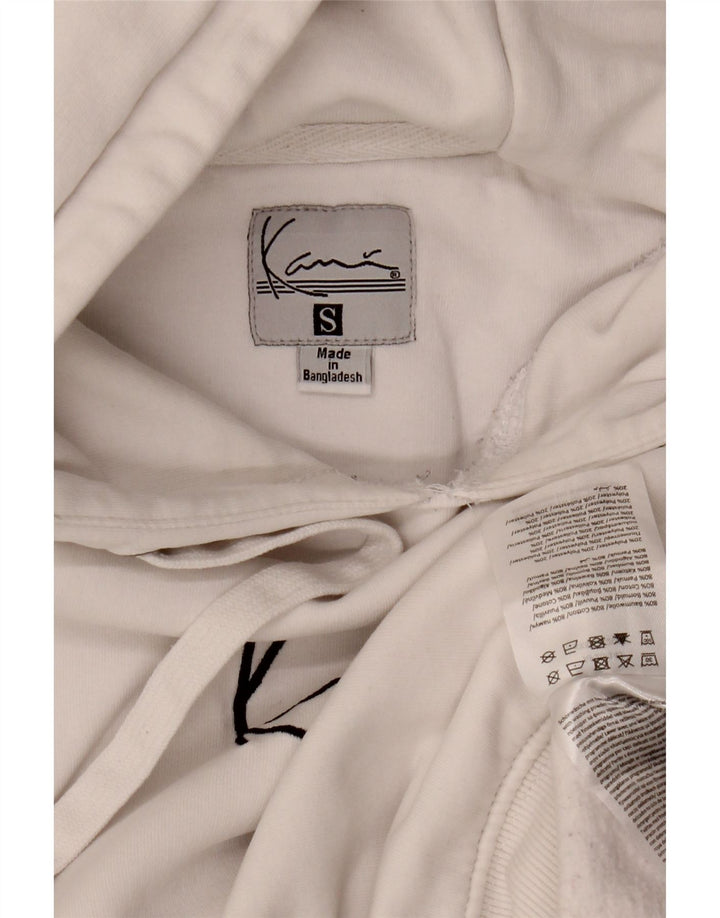 KARL KANI Herre Loose Fit Grafisk Hoodie Jumper Lille Hvid Bomuld