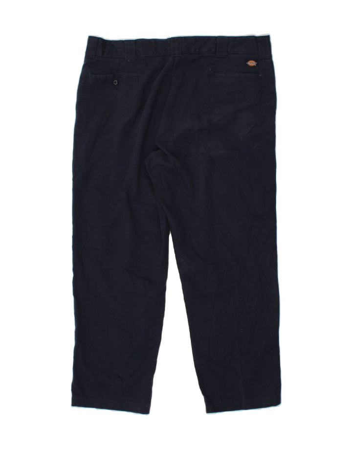 DICKIES Mens Straight Chino Trousers W42 L30  Navy Blue Polyester Vintage Dickies and Second-Hand Dickies from Messina Hembry 