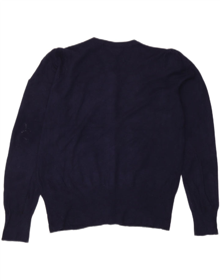 Marks & Spencer Dame Cardigan Sweater UK 12 Medium Navy Blue Viscose