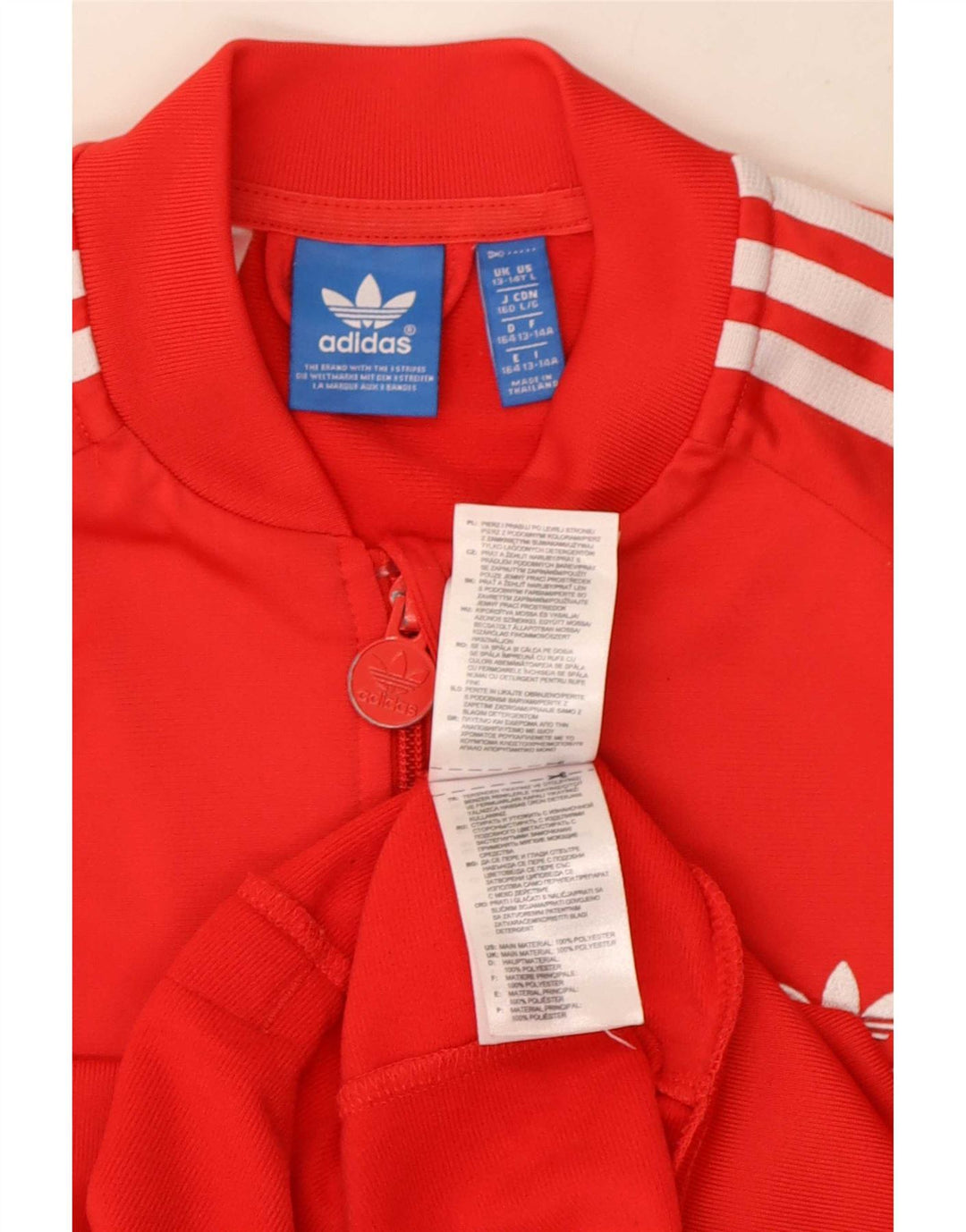 Adidas Drenge Træningsdragt Topjakke 13-14 År Rød Polyester