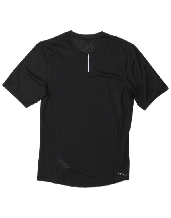 Nike Herre Dri Fit Running T-Shirt Top Lille sort stribet polyester