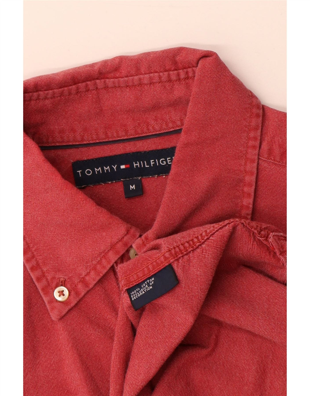 Tommy Hilfiger Herreskjorte Medium Rød Bomuld