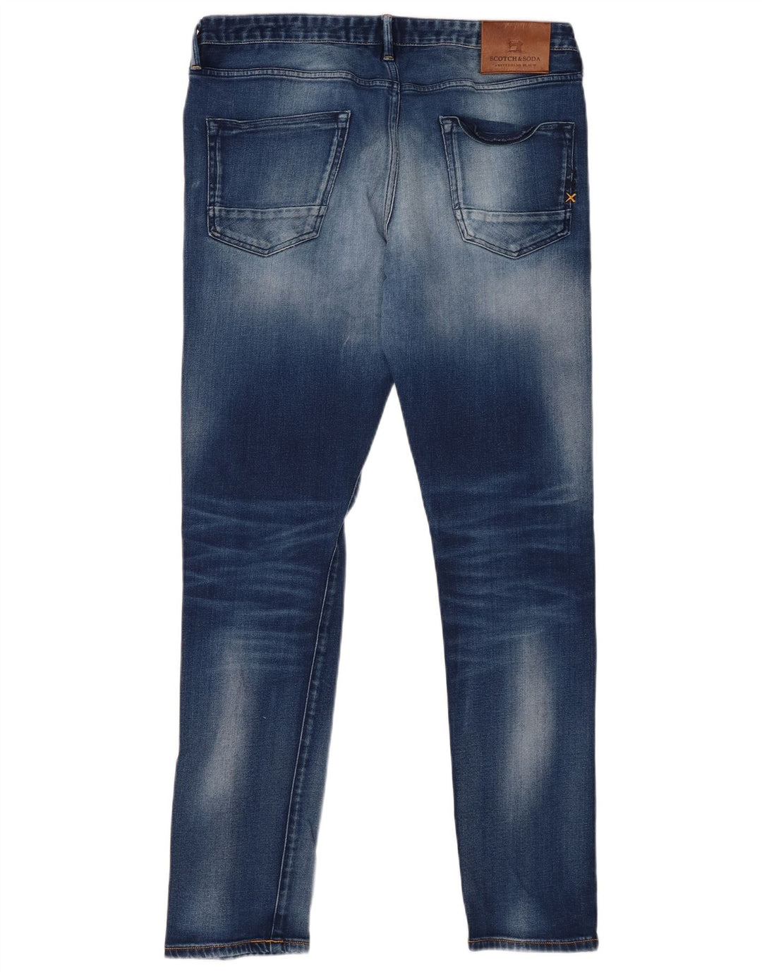 Scotch & Soda Straight Jeans til mænd W32 L32 Blå Bomuld