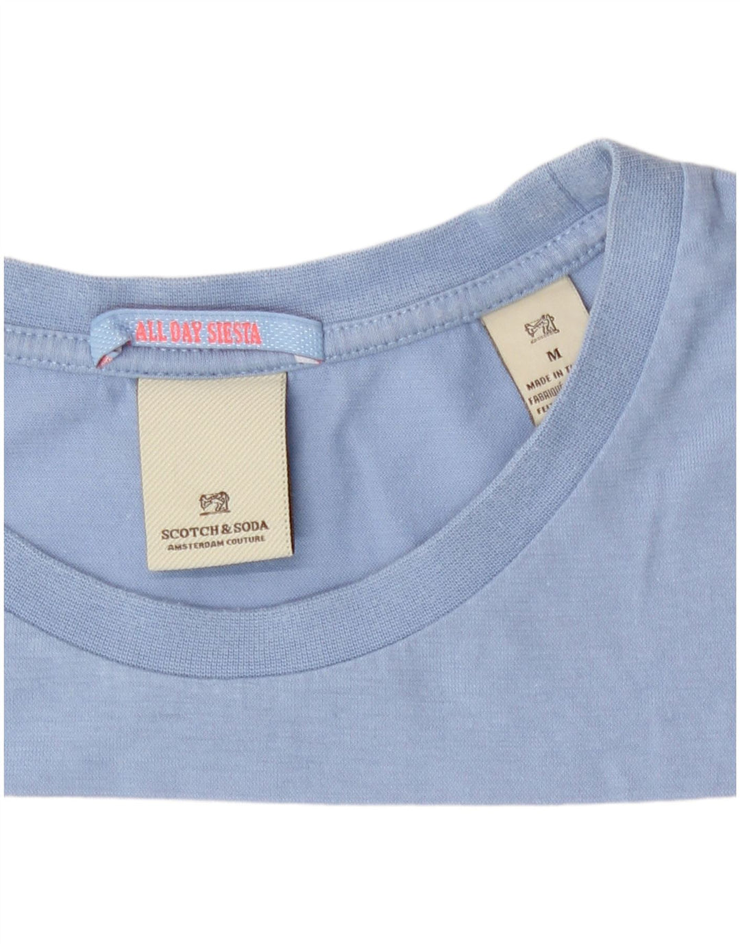 Scotch & Soda Herre T-shirt Top Medium Blue Colourblock Bomuld
