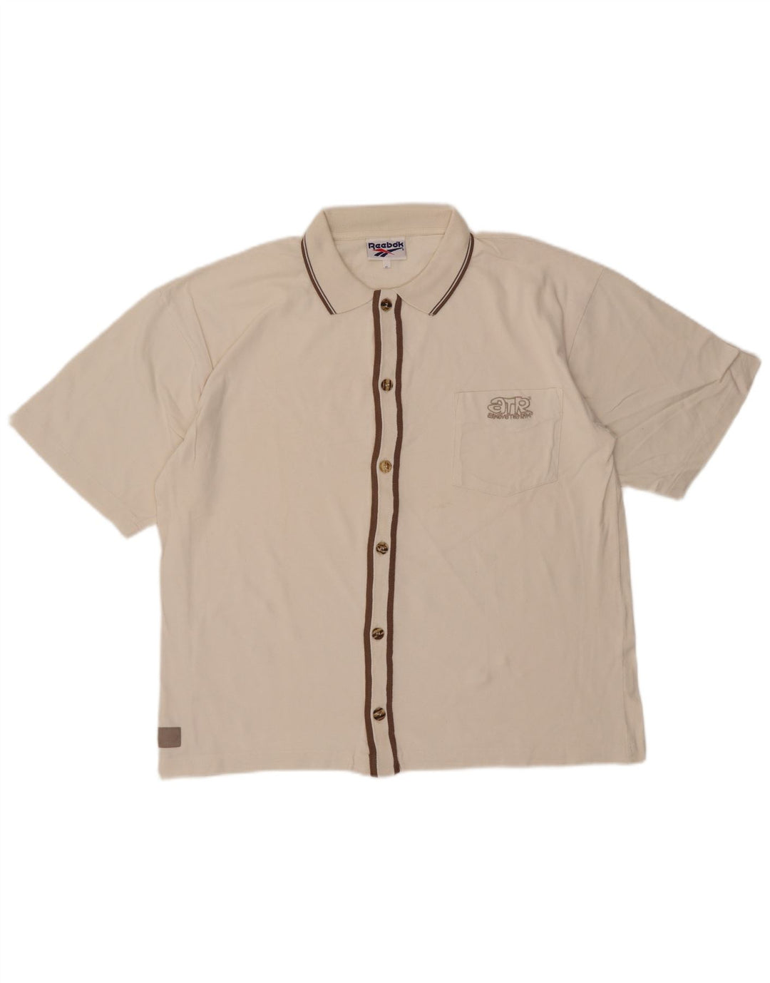 Reebok Herre Loose Fit kortærmet skjorte lille hvid bomuld