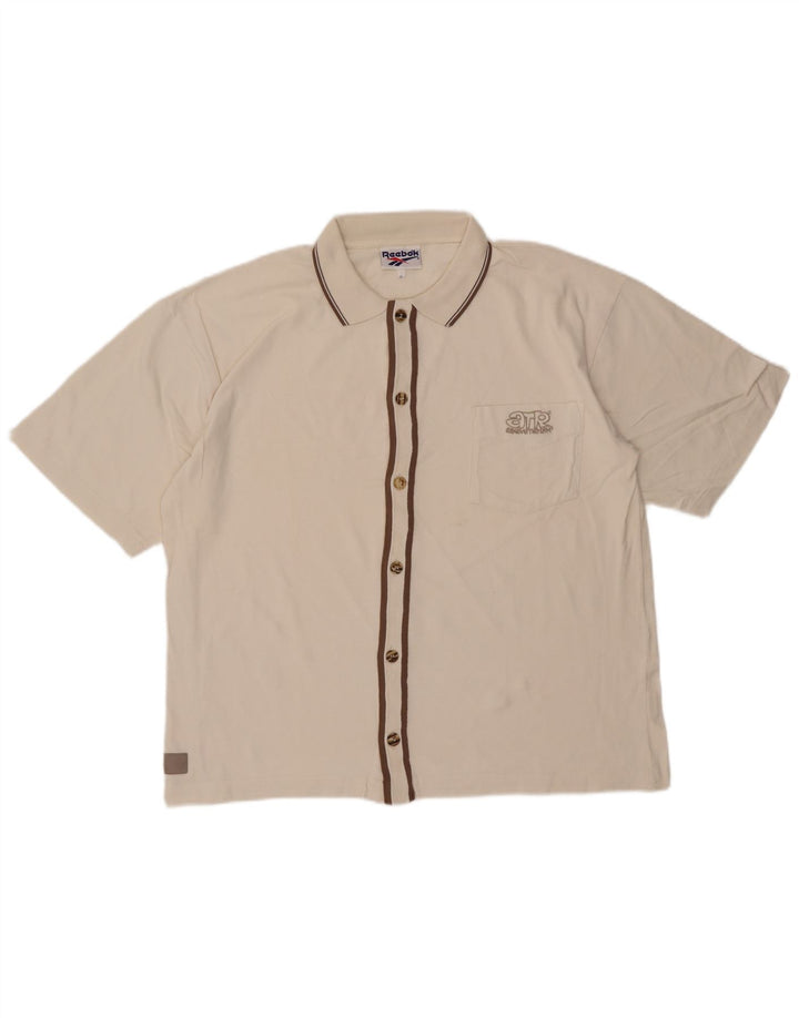 Reebok Herre Loose Fit kortærmet skjorte lille hvid bomuld