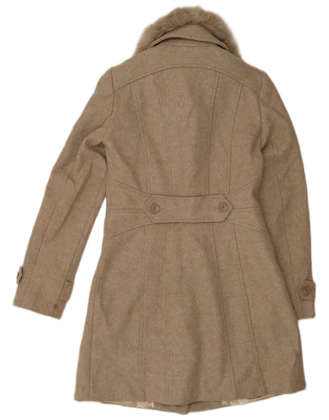 Oasis Dame Overfrakke UK 6 XS Beige Polyester