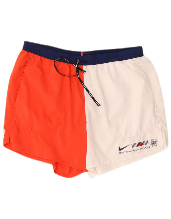 Nike Mens Graphic Sport Shorts Large  Red Colourblock