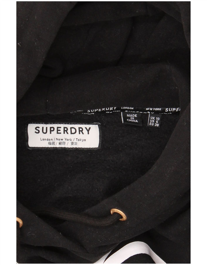 SUPERDRY Oversized grafisk hættetrøje til kvinder UK 10 Small Black